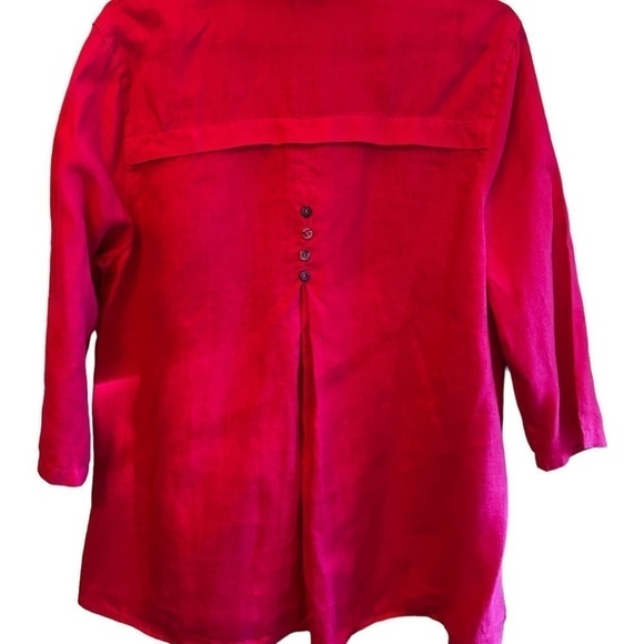 𝅺click by Colour Me Cotton 100% Linen Blouse EUC - Picture 2 of 10